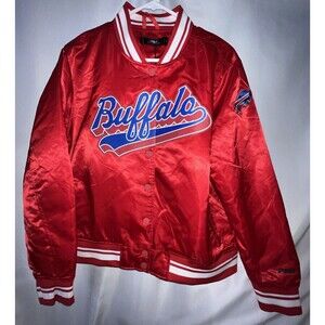 Buffalo Bills Pro Standard Red Quilt Line Full Snap Jacket Women’s Size Large